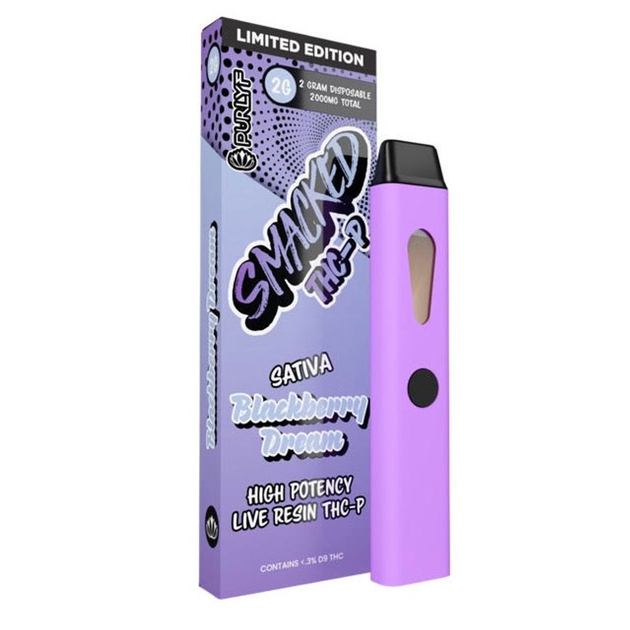 Purlyf: Live Resin THCP - Disposable - Blackberry Dream - Burning Daily