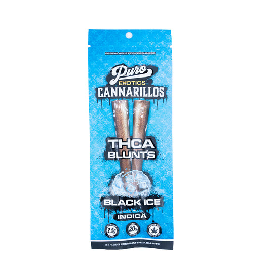 Puro Exotics - Cannarillos - THCA - Blunt - Black Ice - 2.5G - Burning Daily