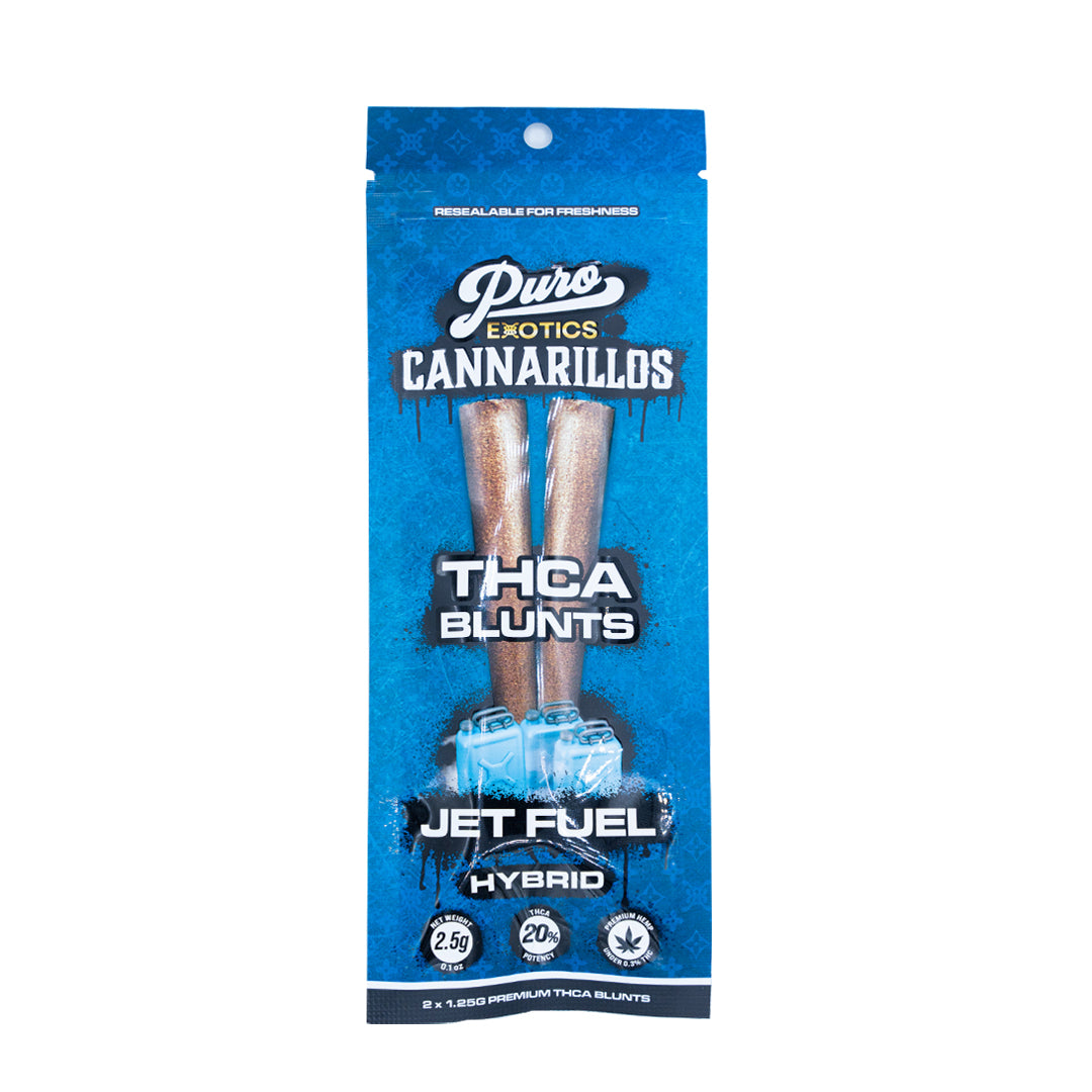 Puro Exotics - Cannarillos - THCA - Blunt - Jet Fuel - 2.5G - Burning Daily