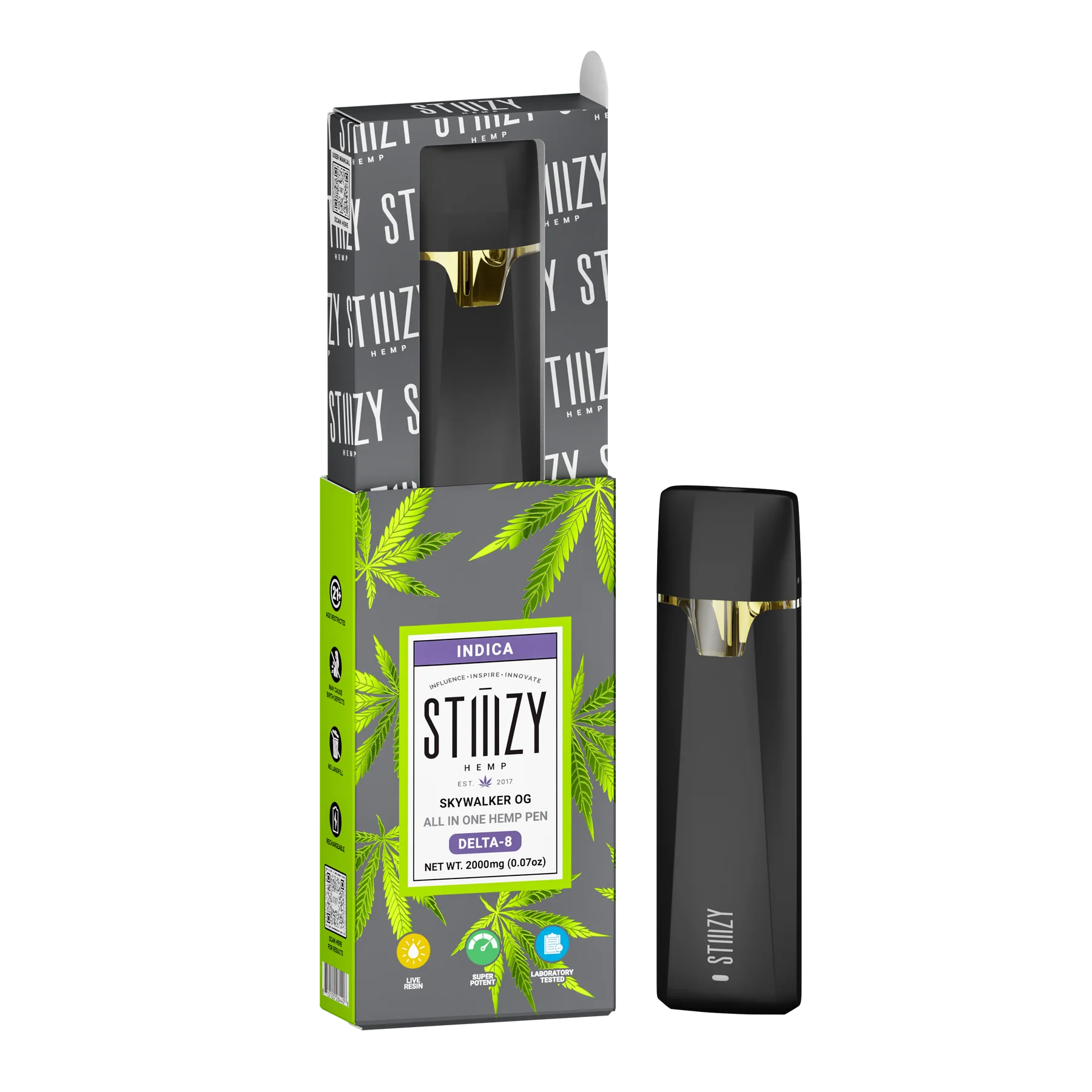 STIIIZY Hemp - Delta 8 - Disposable - Skywalker OG - 2G - Burning Daily