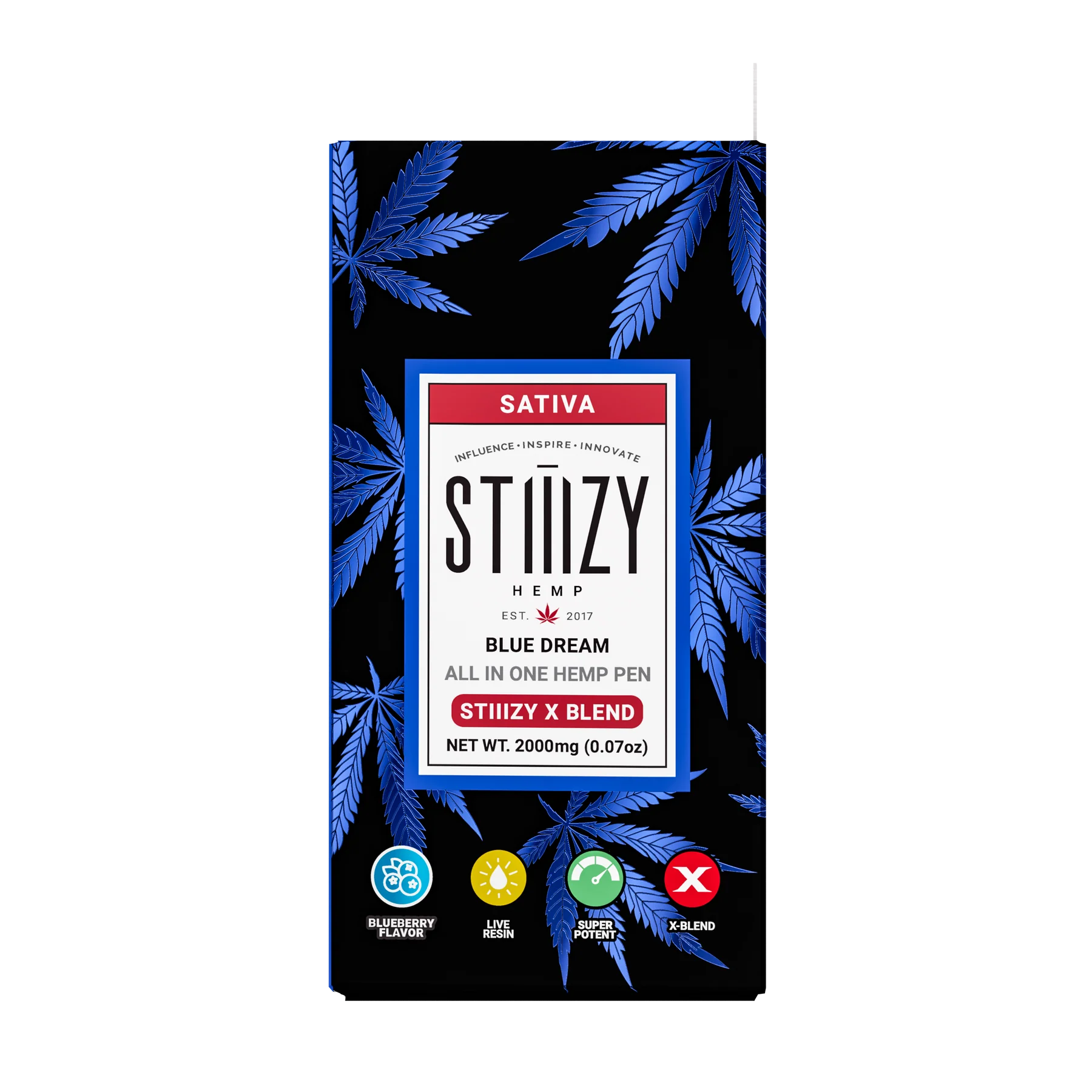 STIIIZY Hemp - X Blend - Disposable - Blue Dream - 2G - Burning Daily