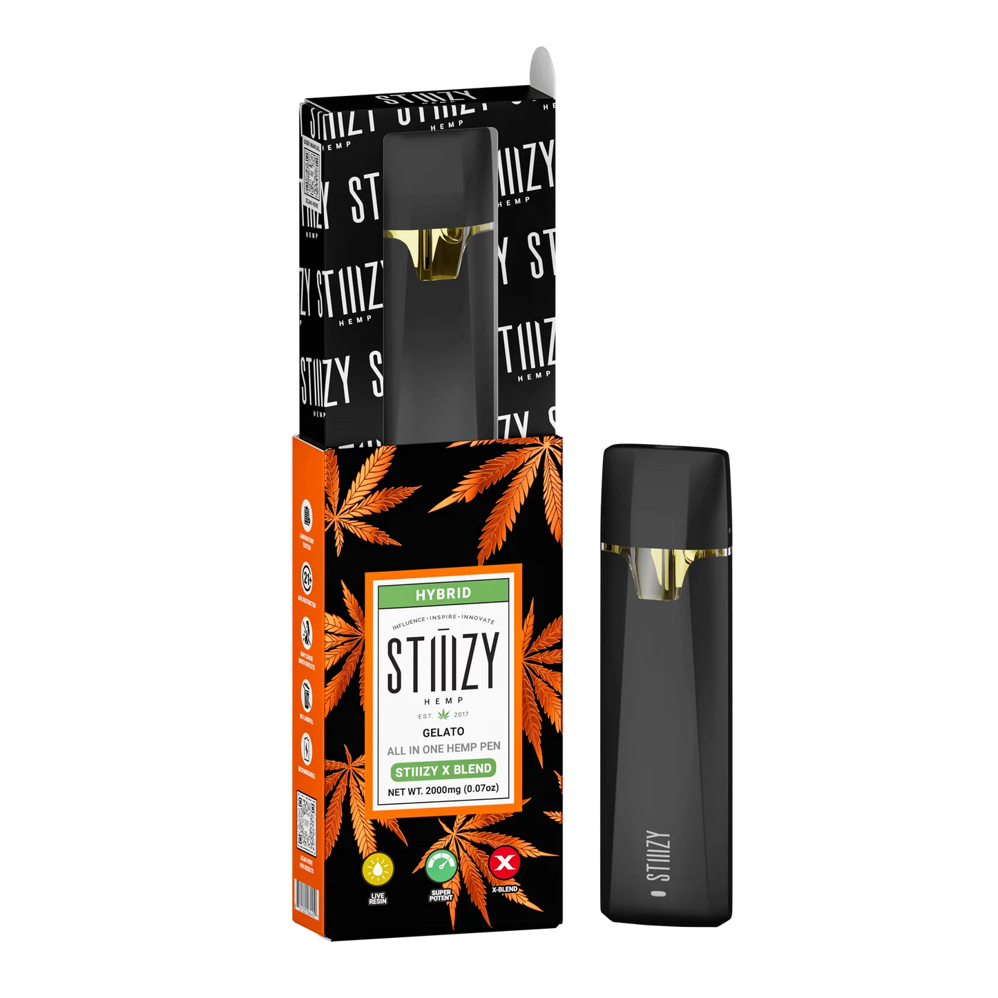 STIIIZY Hemp - X Blend - Disposable - Gelato - 2G - Burning Daily