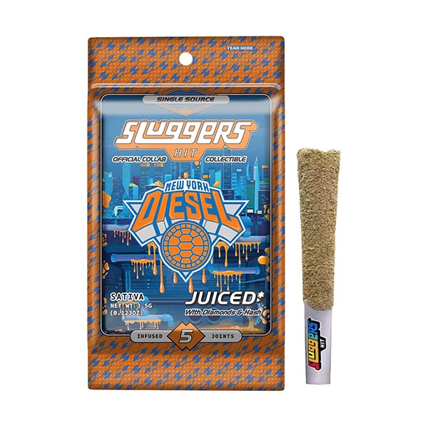 Sluggers - Juiced - THCA - Diamond - Preroll - NYC Diesel - 3.5G - Burning Daily