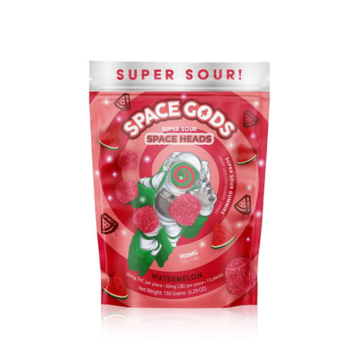 Space Gods - Space Heads - Delta 9 - CBD - Sour Gummies - Watermelon - 900MG - Burning Daily