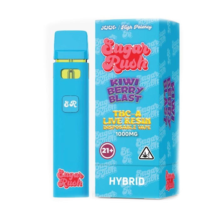 Sugar Rush - THCA - Live Resin - Disposable - Kiwi Berry Blast - 1G - Burning Daily