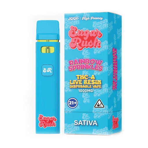 Sugar Rush - THCA - Live Resin - Disposable - Rainbow Sprinkles - 1G - Burning Daily