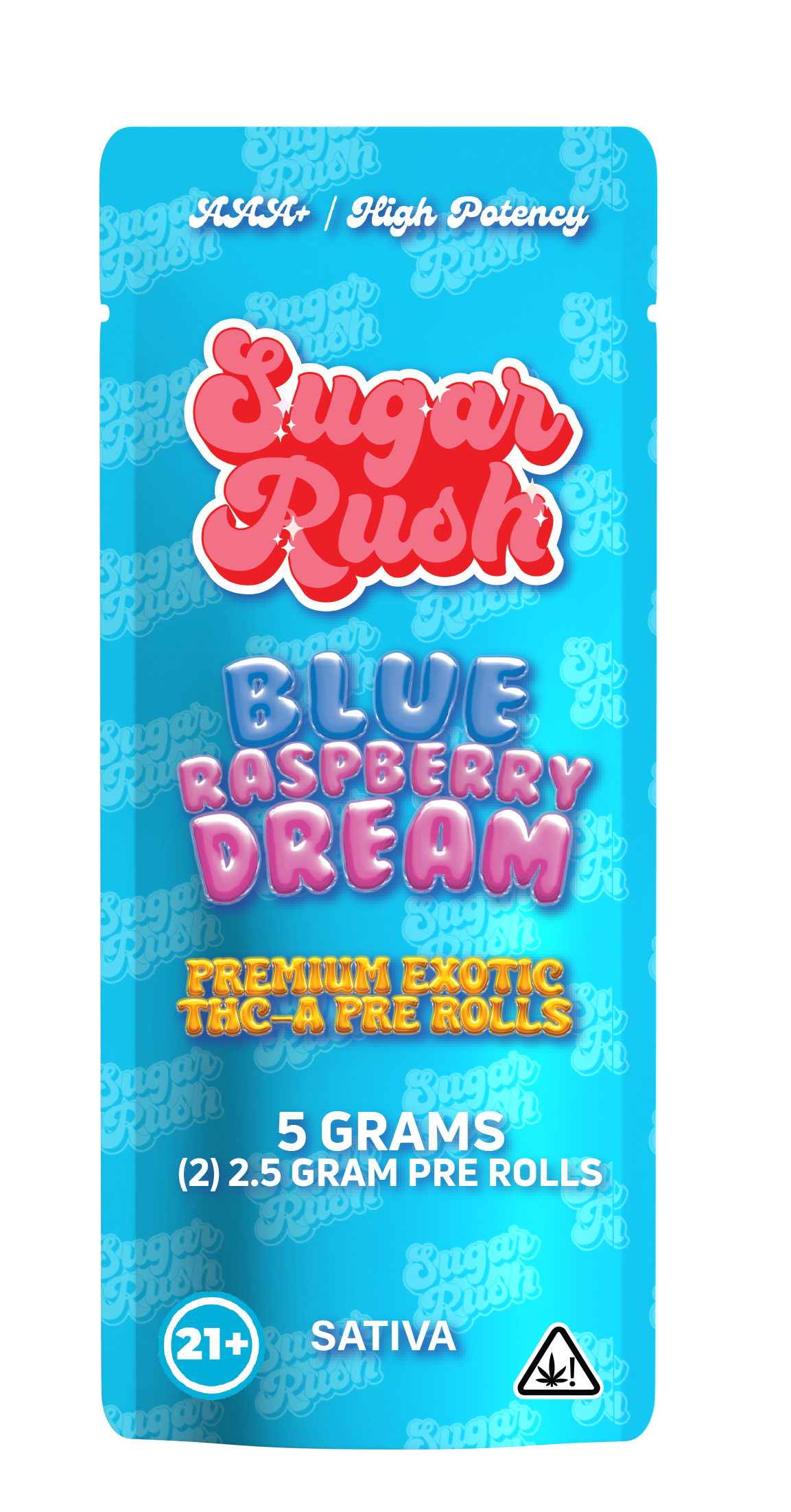 Sugar Rush - THCA - Preroll - Blue Raspberry Dream - 5G - Burning Daily