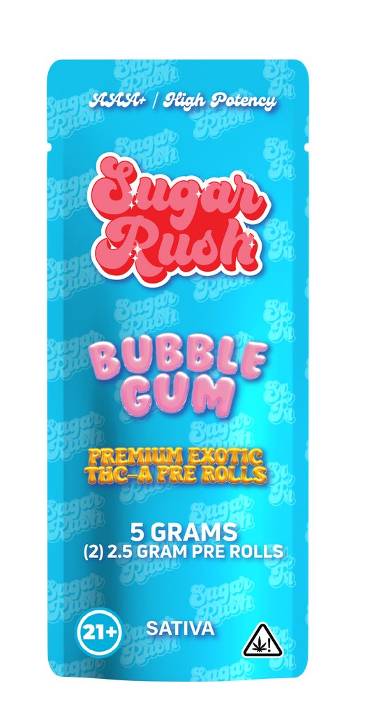 Sugar Rush - THCA - Preroll - Bubblegum - 5G - Burning Daily