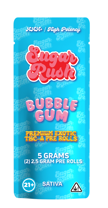 Sugar Rush - THCA - Preroll - Bubblegum - 5G - Burning Daily