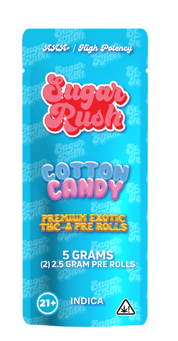 Sugar Rush - THCA - Preroll - Cotton Candy - 5G - Burning Daily
