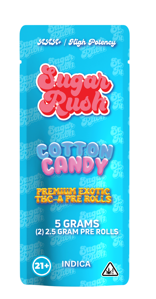 Sugar Rush - THCA - Preroll - Cotton Candy - 5G - Burning Daily