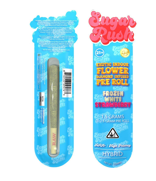 Sugar Rush - THCA - Preroll - Frozen White Strawberry - 1.5G - Burning Daily