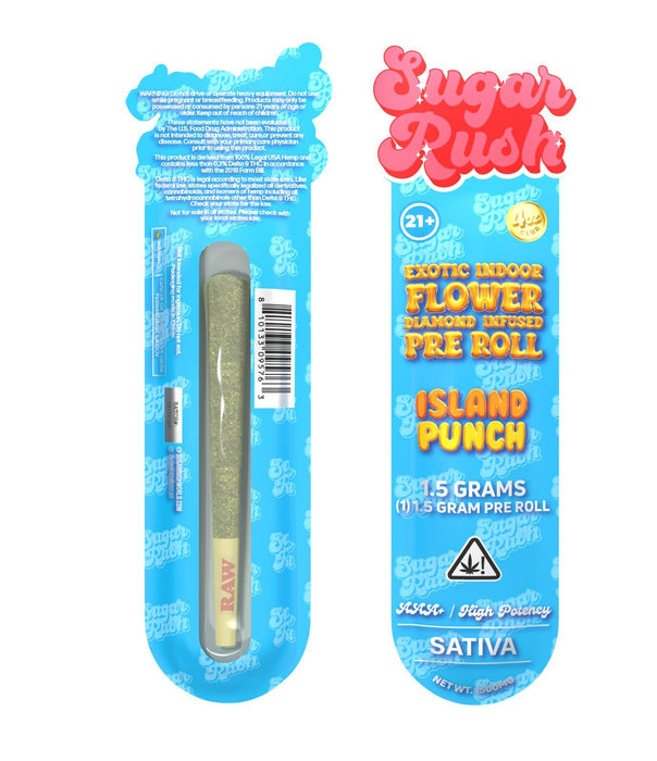 Sugar Rush - THCA - Preroll - Island Punch - 1.5G - Burning Daily