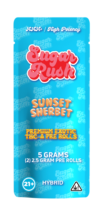 Sugar Rush - THCA - Preroll - Sunset Sherbet - 5G - Burning Daily
