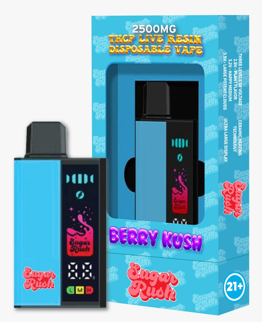 Sugar Rush - THCP - Live Resin - Disposable - Berry Kush - 2.5G - Burning Daily