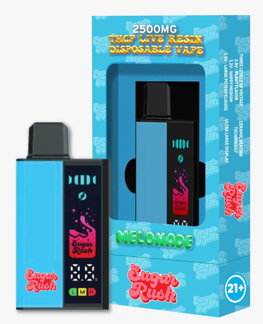 Sugar Rush - THCP - Live Resin - Disposable - Melonade - 2.5G - Burning Daily