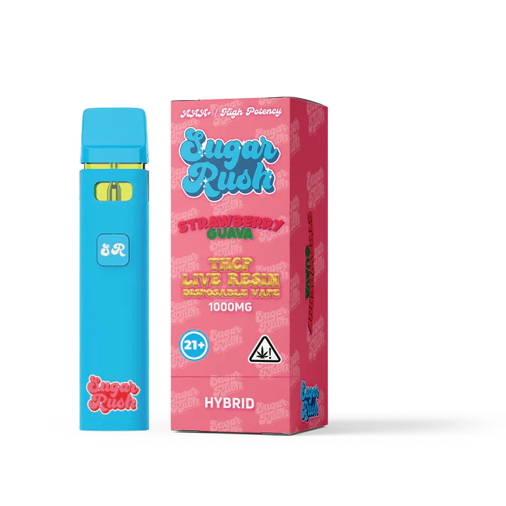 Sugar Rush - THCP - Live Resin - Disposable - Strawberry Guava - 1G - Burning Daily