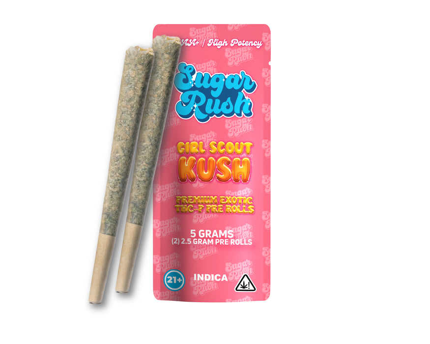 Sugar Rush - THCP - Preroll - Girl Scout Kush - 5G - Burning Daily