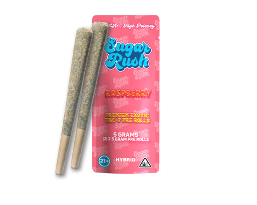 Sugar Rush - THCP - Preroll - Raspberry - 5G - Burning Daily