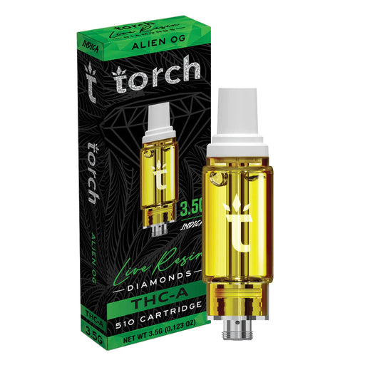Torch - THCA - Live Resin Diamonds - 510 Cartridge - Alien OG - 3.5G - Burning Daily