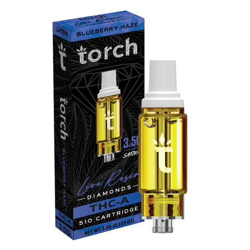 Torch - THCA - Live Resin Diamonds - 510 Cartridge - Blueberry Haze - 3.5G - Burning Daily