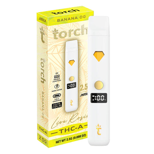 Torch - THCA - Live Rosin - Disposable - Banana OG - 2.5G - Burning Daily