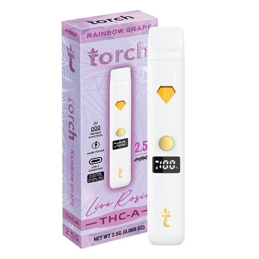 Torch - THCA - Live Rosin - Disposable - Rainbow Grape - 2.5G - Burning Daily