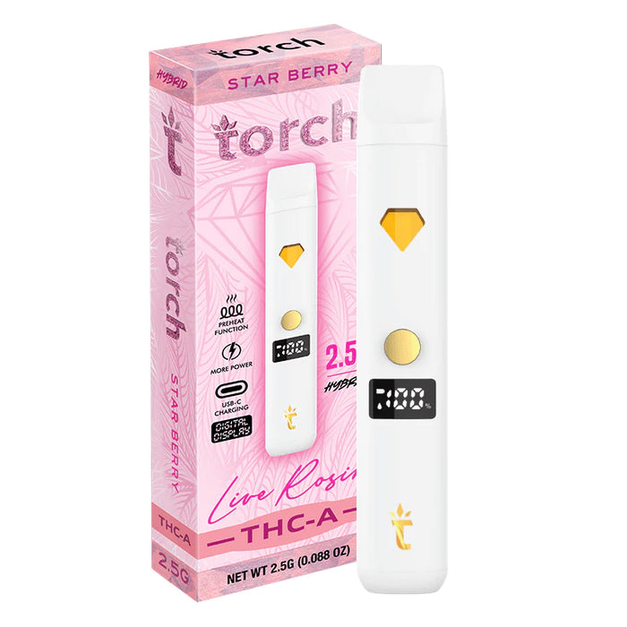 Torch - THCA - Live Rosin - Disposable - Star Berry - 2.5G - Burning Daily