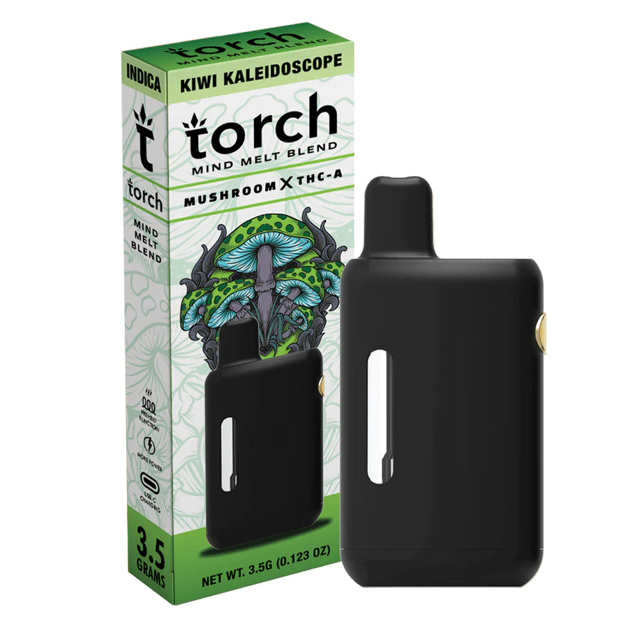 Torch - THCA - Mushroom - Mind Melts - Disposable - Kiwi Kaleidoscope - 3.5G - Burning Daily