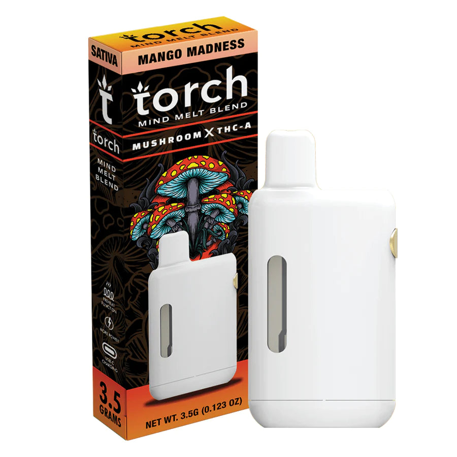 Torch - THCA - Mushroom - Mind Melts - Disposable - Mango Madness - 3.5G - Burning Daily