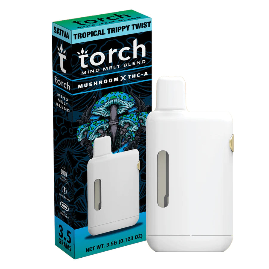 Torch - THCA - Mushroom - Mind Melts - Disposable - Tropical Trippy Twist - 3.5G - Burning Daily