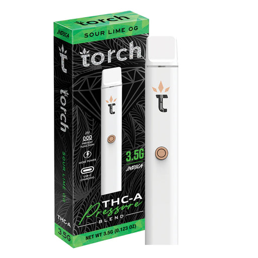 Torch - THCA - Pressure Blend - Disposable - Sour Lime - 3.5G - Burning Daily