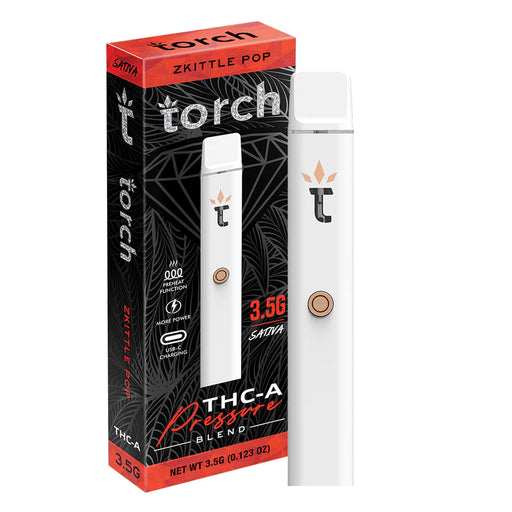 Torch - THCA - Pressure Blend - Disposable - Zkittle Pop - 3.5G - Burning Daily