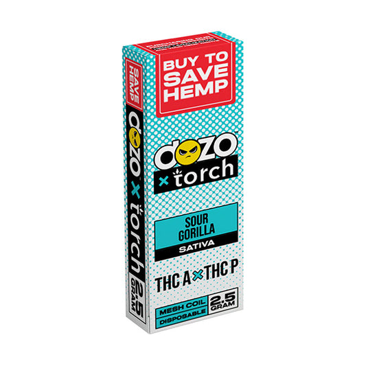 Torch x DOZO - THCA - THCP - Disposable - Sour Gorilla - 2.5G
