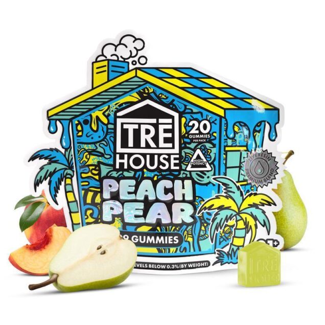 Tre House - Delta 9 - Gummies - Peach Pear - 400MG - Burning Daily