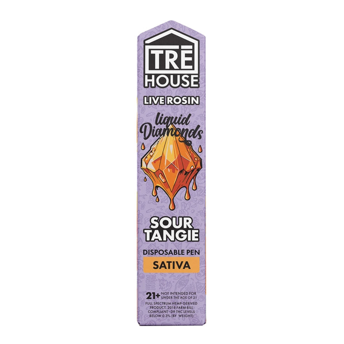 TreHouse - Live Rosin - Liquid Diamond - Disposable - Sour Tangie - 2G - Burning Daily