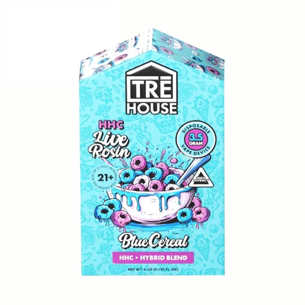 TRE House - Live Rosin - HHC - Disposable - Blue Cereal - 3.5G - Burning Daily
