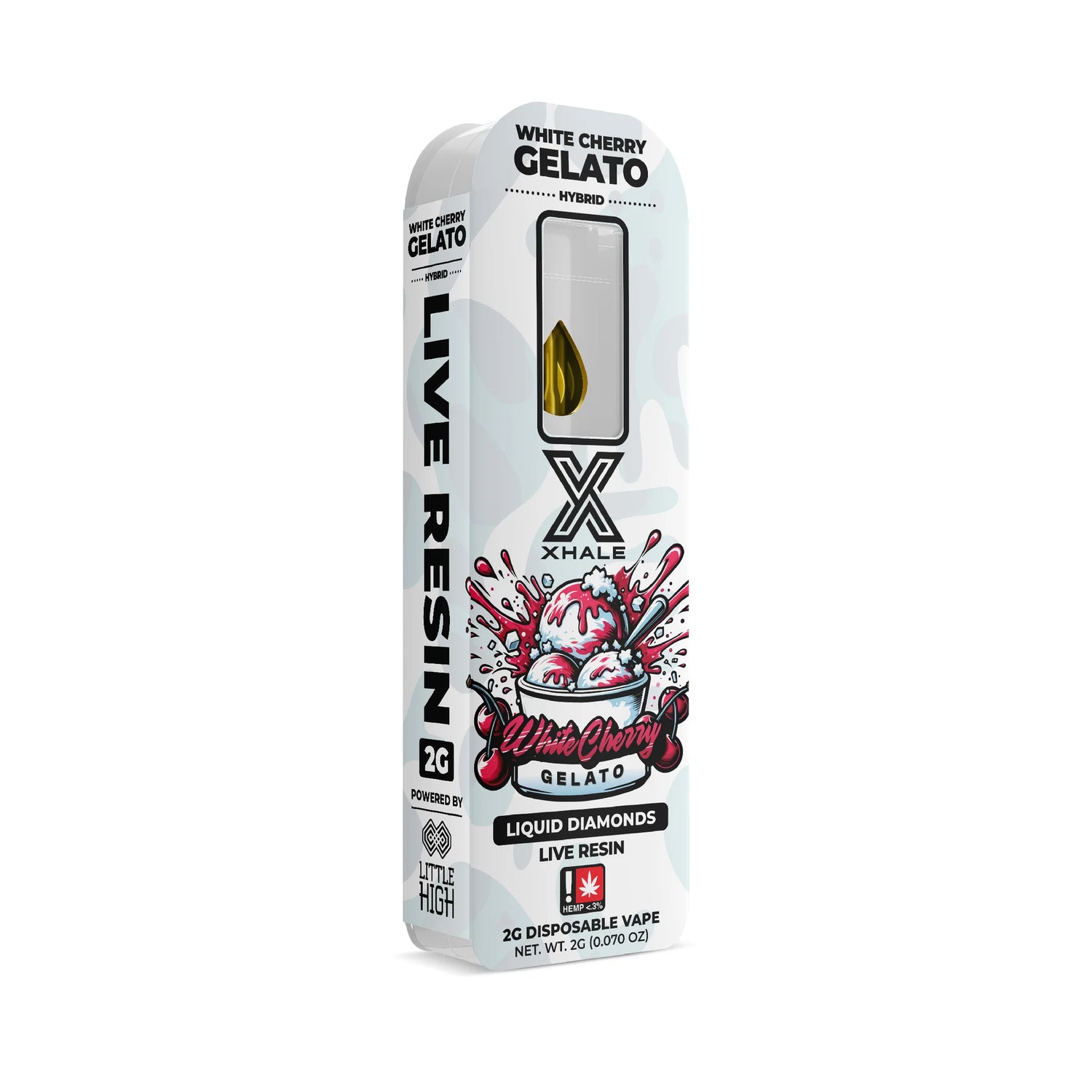 Xhale - Live Resin - THCA - Px9 - Disposable - White Cherry Gelato - 2G - Burning Daily