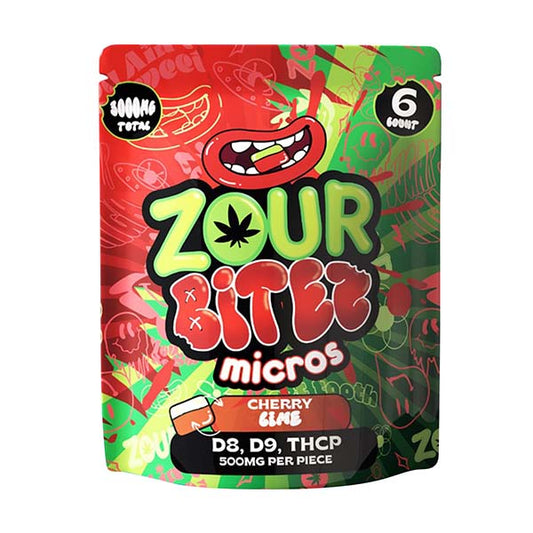 Zour Bites - Delta 8 - Delta 9 - THCP - Micro - Gummies - Cherry Lime - 3000MG