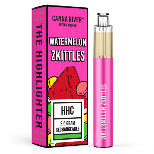 Canna River - Highlighter - HHC - Disposable - Watermelon Zkittles - 2.5G - Burning Daily