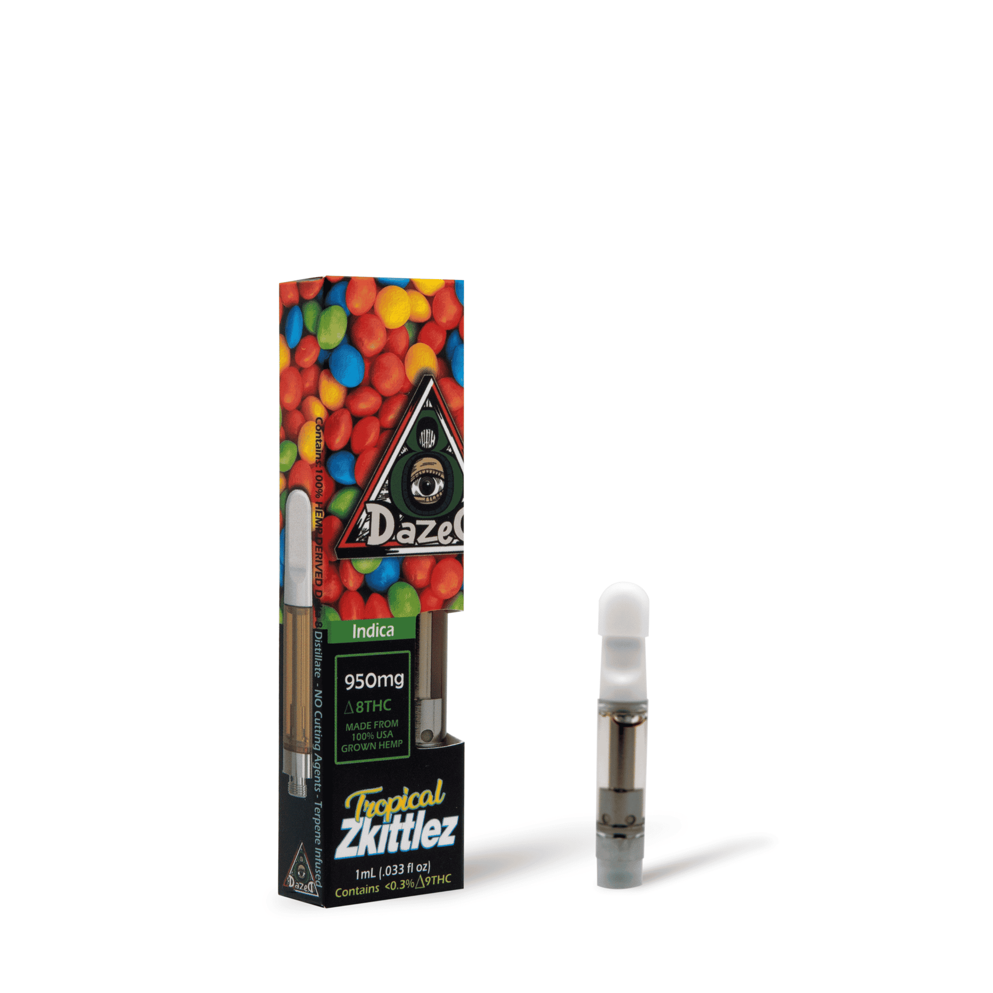 Dazed8 - Delta 8 - 510 Cartridge - Tropical Zkittlez - 1G - Burning Daily