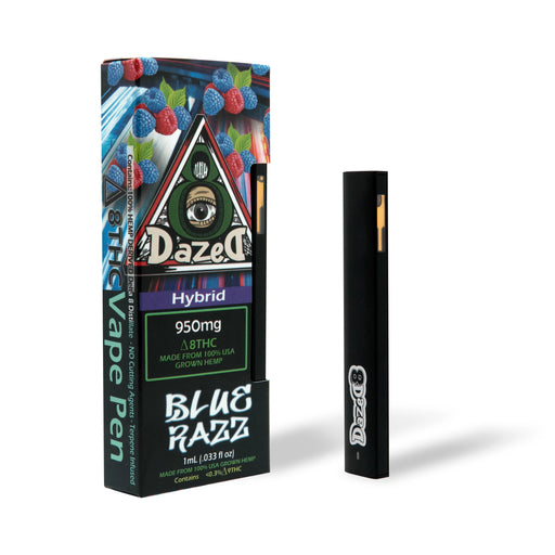 Dazed8 - Delta 8 - Disposable - Blue Razz - 1G - Burning Daily