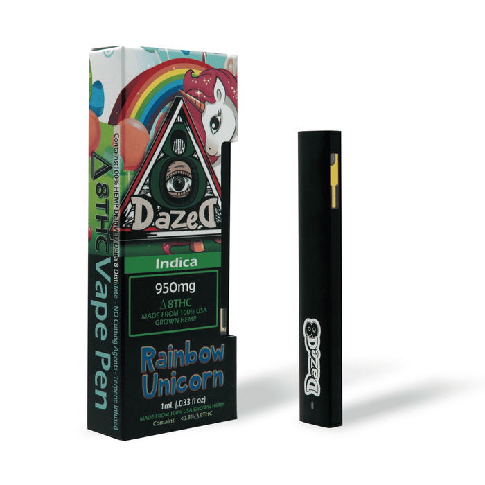 Dazed8 - Delta 8 - Disposable - Rainbow Unicorn - 1G - Burning Daily