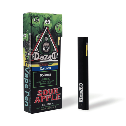 Dazed8 - Delta 8 - Disposable - Sour Apple - 1G - Burning Daily