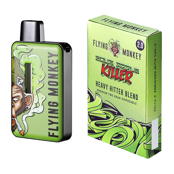 Flying Monkey - Heavy Hitter - Delta 8 - THCP - Disposable Vape - Sour Apple Killer - 2G - Burning Daily