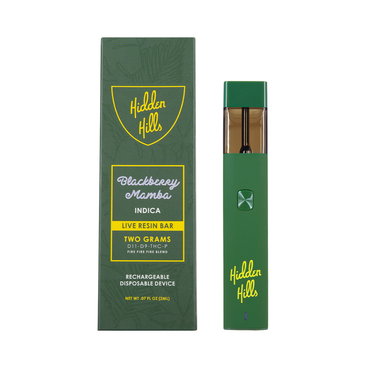 Hidden Hills Delta 9 Delta 11 THCP Disposable Vape Blackberr