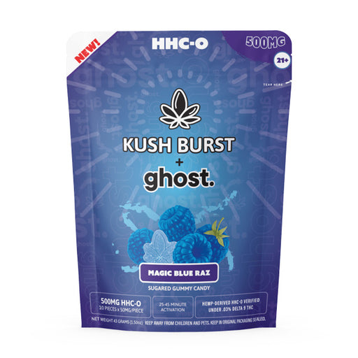 Kush Burst x Ghost - HHCO - Edible - Gummies - Blue Magic Raz - 500MG - Burning Daily