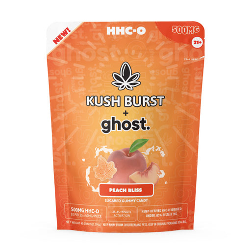 Kush Burst x Ghost - HHCO - Edible - Gummies - Peach Bliss - 500MG - Burning Daily