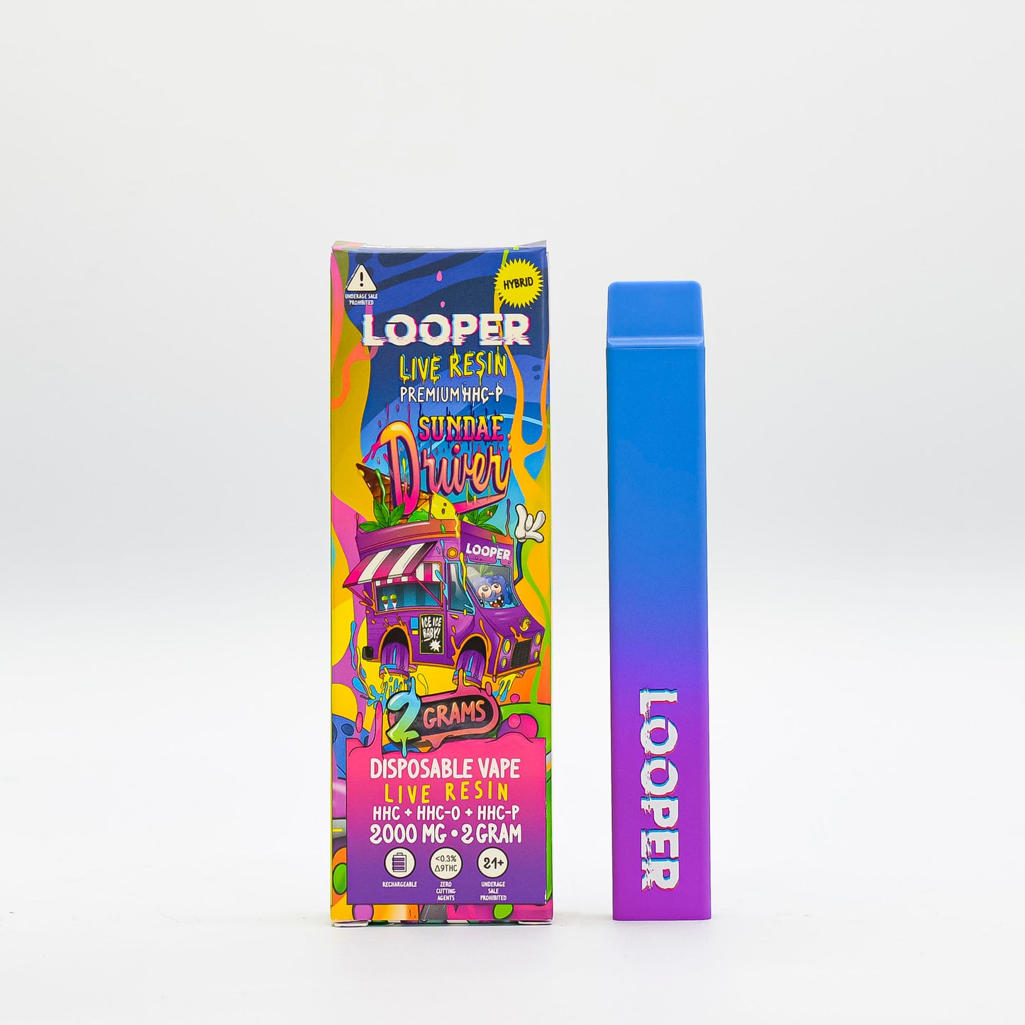 Looper - HHC - HHCO - HHCP - Live Resin - Disposable - Sundae Driver - 2G - Burning Daily