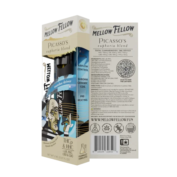 Mellow Fellow - Delta 8 - HHC - THCP - PHC - Disposable Vape - Sundae Driver - 2ML